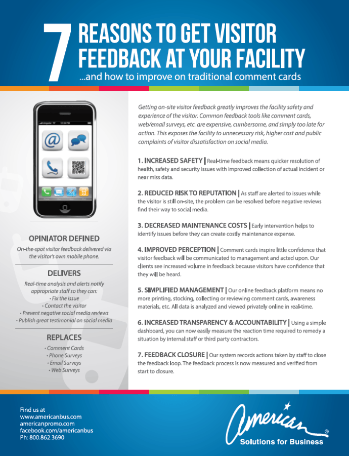 American Solutions Visitor Feedback for Facilities